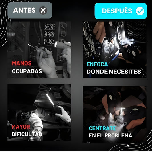 Guantes LED, Manos libres, Mecánica, Ciclismo, Atletismo